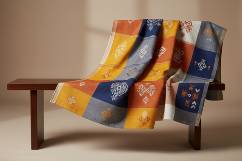 plaid sabra en soie de cactus motifs Marocain modernes